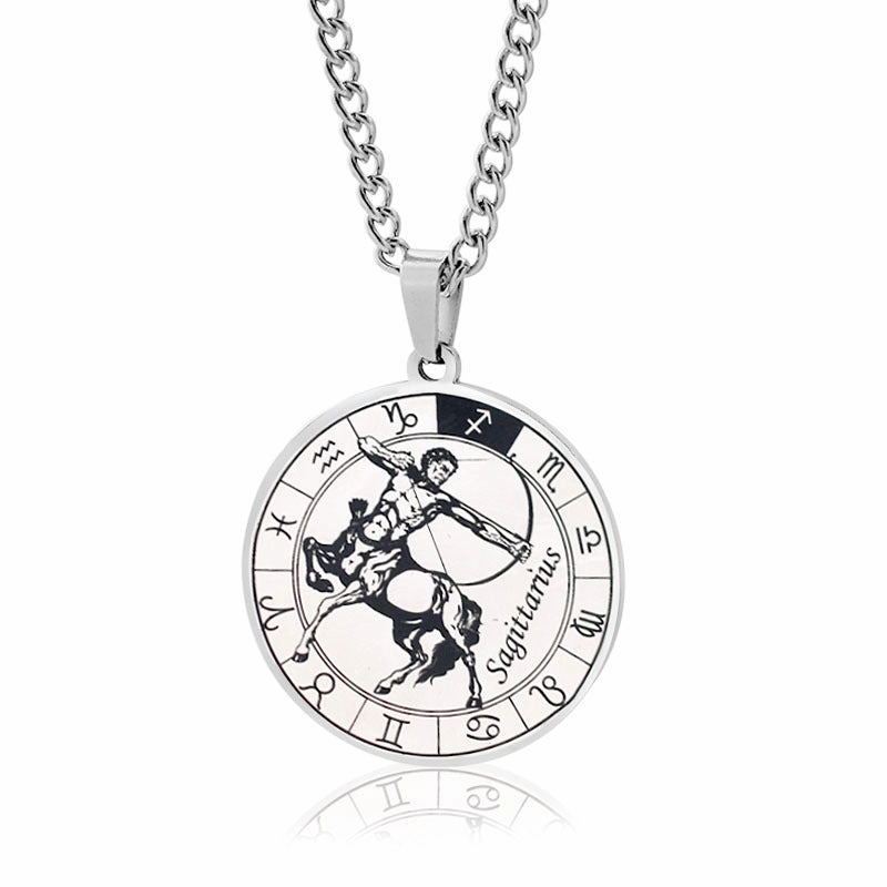 Wholesale 12 Constellation Stainless Steel Necklace