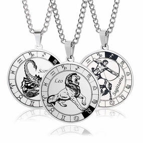 Wholesale 12 Constellation Stainless Steel Necklace