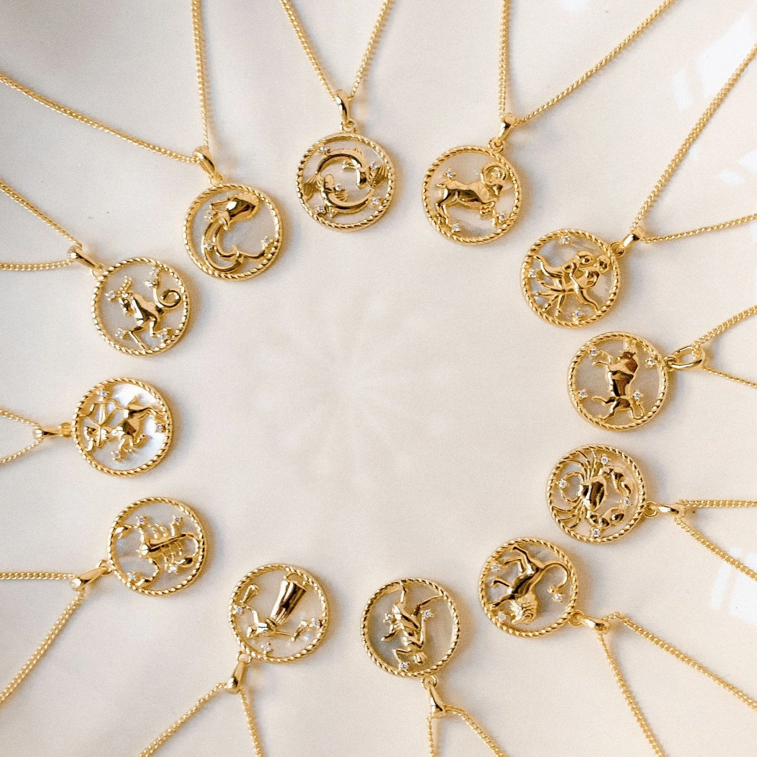 Wholesale 12 Constellations Titanium Steel Shell Coin Necklace Furnace Vacuum Plating 18k Gold Color Retention