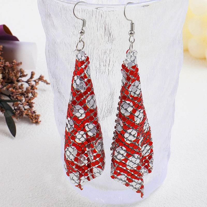 Wholesale 12pairs/pack American Flag Rainbow Leopard Print Metal Mesh Earrings