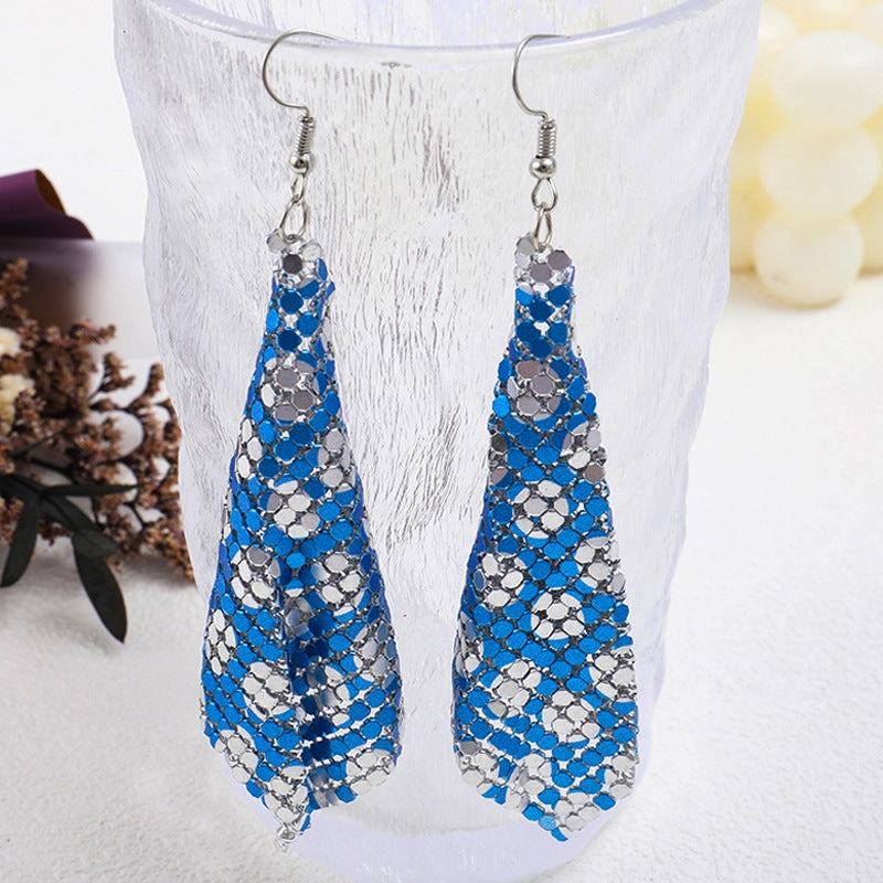 Wholesale 12pairs/pack American Flag Rainbow Leopard Print Metal Mesh Earrings