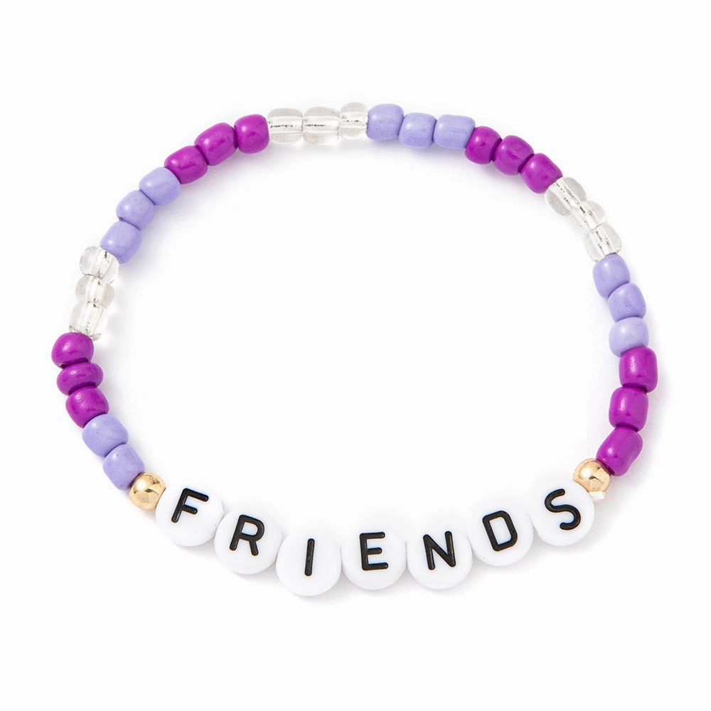 Wholesale 12pcs Boho Alphabet Encouragement Rice Beads Colorful Bracelet for Kids