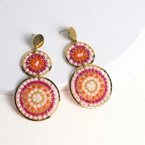 Wholesale 12PCS Crystal Beaded Rice Bead Earrings