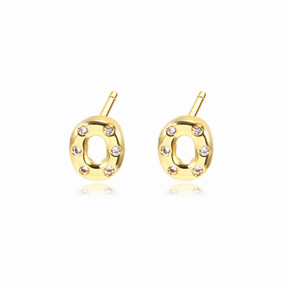 Wholesale 12PCS Geometric Zirconium Copper Earrings