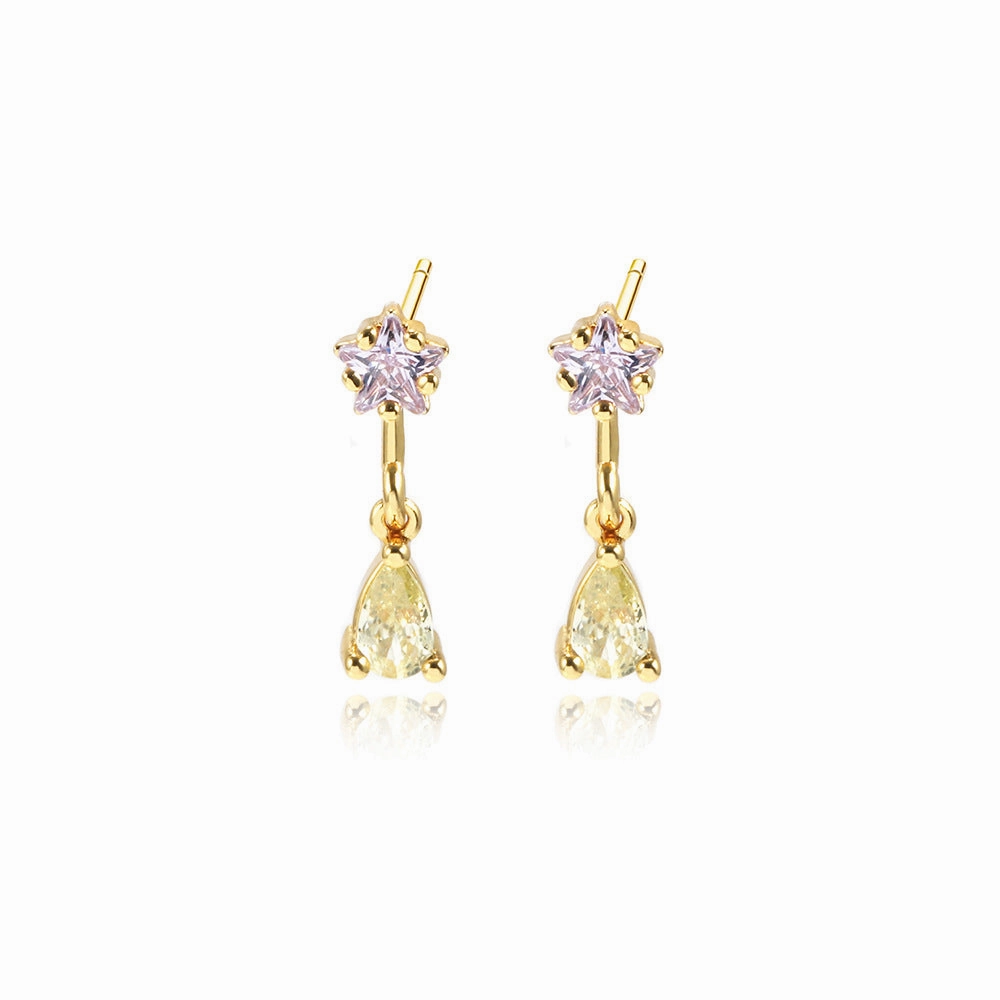 Wholesale 12PCS Geometric Zirconium Copper Earrings