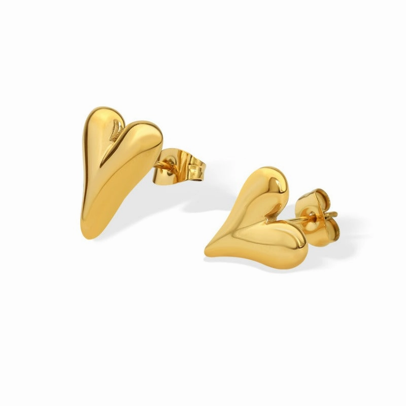 Wholesale 14K Gold Plated Stainless Steel Love Metal Earrings