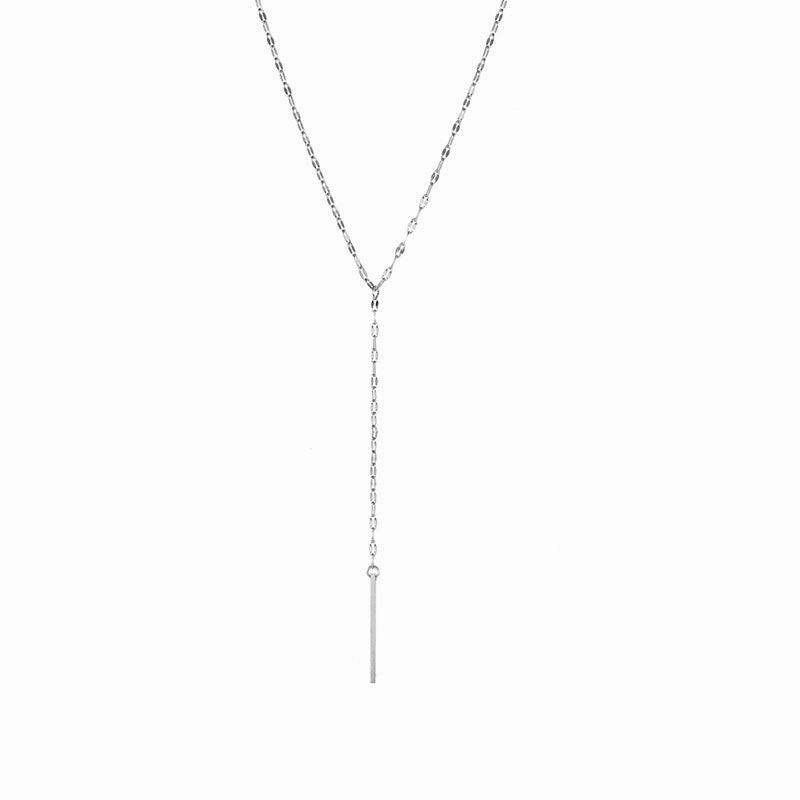 Wholesale 14K Gold-plated Stainless Steel Y-shaped Lace Lip Chain Necklace