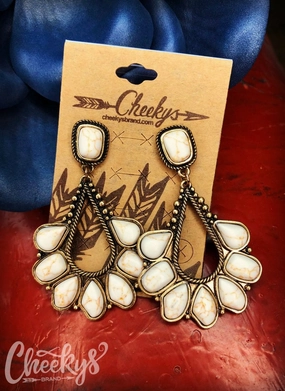 Wholesale 18k antique gold ivory white turquoise alloy Earrings