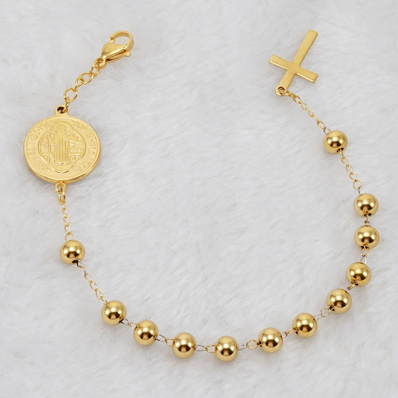 Wholesale 18K Beaded Stainless Steel Bracelet
