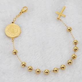 Wholesale 18K Beaded Stainless Steel Bracelet