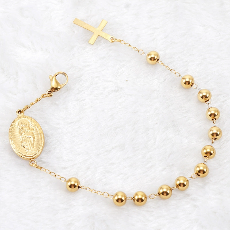 Wholesale 18K Beaded Stainless Steel Bracelet