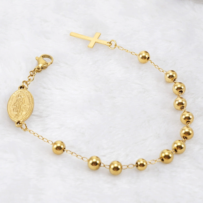 Wholesale 18K Beaded Stainless Steel Bracelet