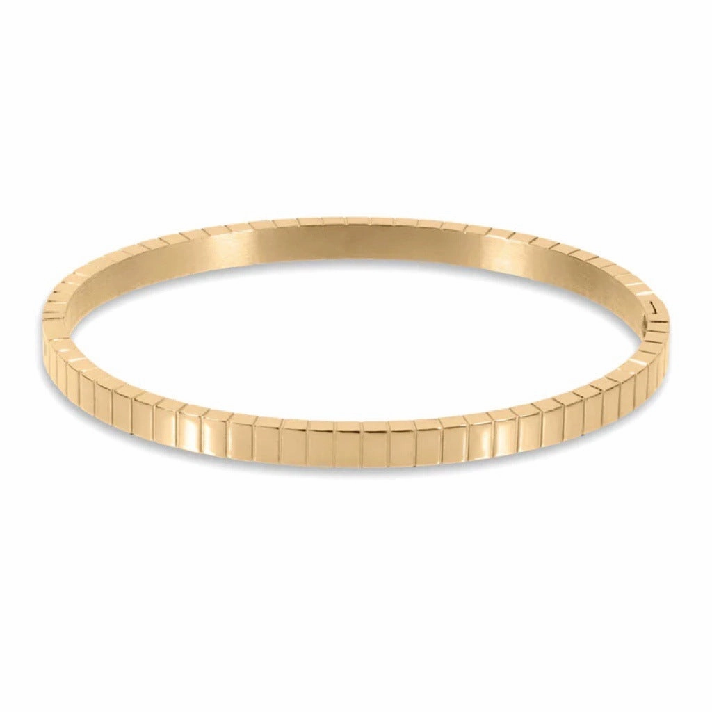 Wholesale 18k Electroplated Titanium Steel Micropaved Zircon Stacking Bracelet