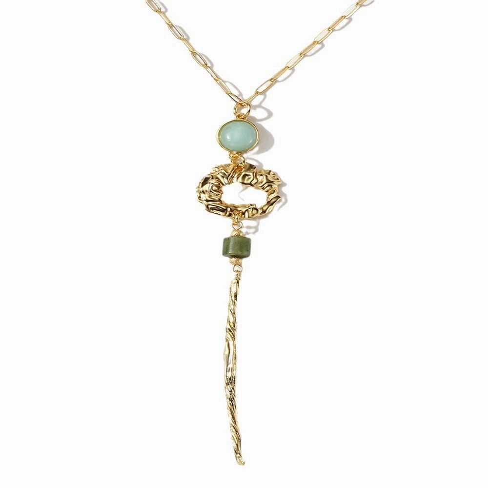 Wholesale 18K Genuine Gold Electroplated Stacked Double Row Necklace