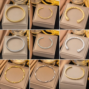 Wholesale 18K Gold Bamboo Titanium Steel Exquisite Simple Versatile Bracelet