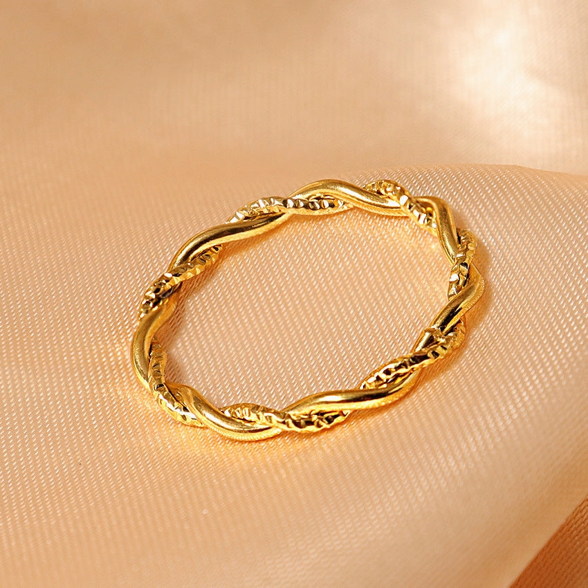Wholesale 18K Gold Bow Ring Cross Ring