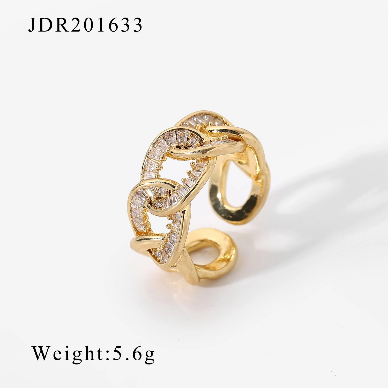 Wholesale 18K Gold Copper Inlaid Zirconium Open Fashion Retro Style Couple Ring Geometric Rings