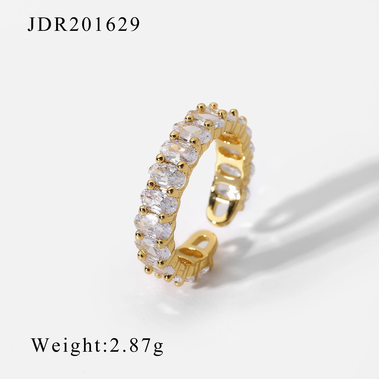 Wholesale 18K Gold Copper Inlaid Zirconium Open Fashion Retro Style Couple Ring Geometric Rings