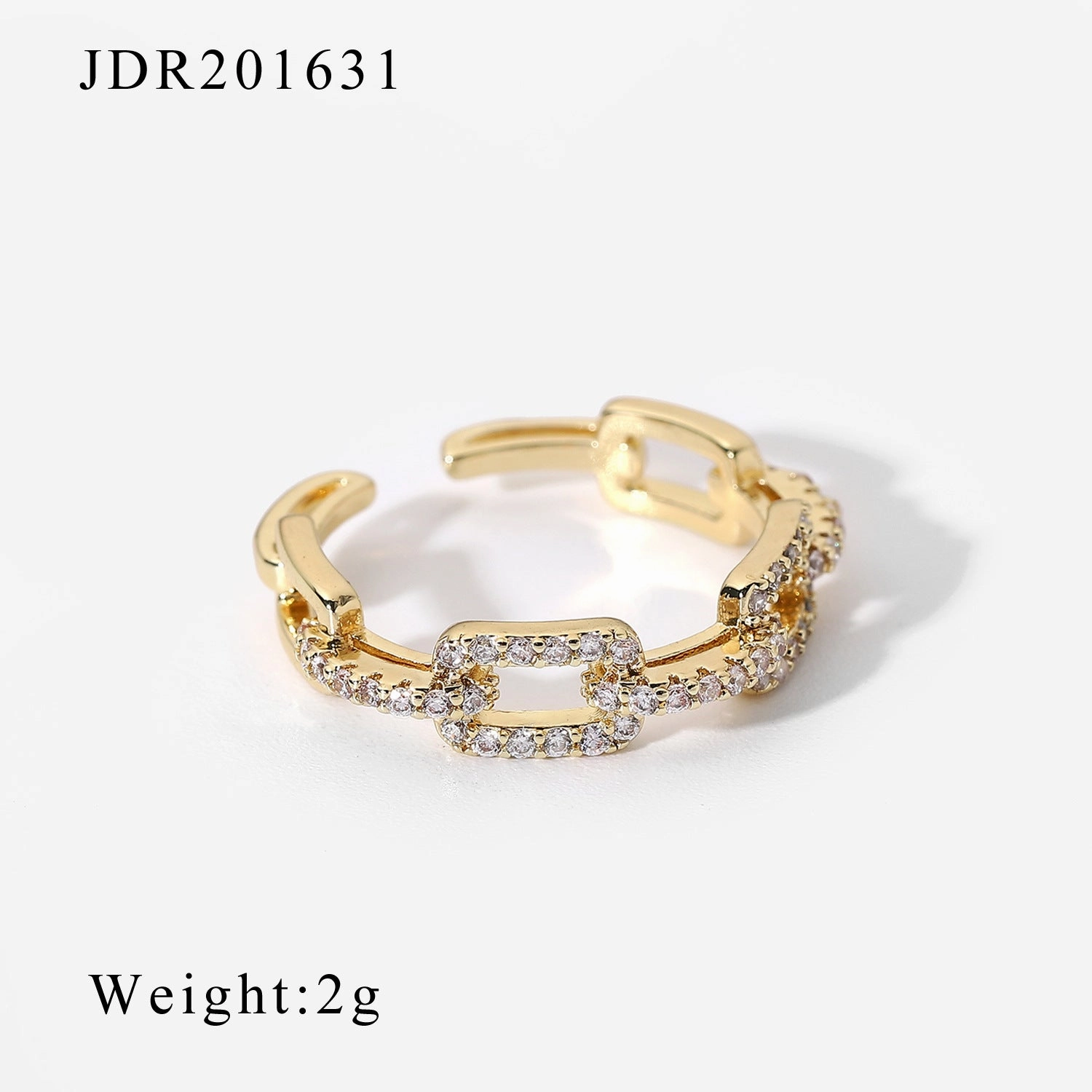 Wholesale 18K Gold Copper Inlaid Zirconium Open Fashion Retro Style Couple Ring Geometric Rings