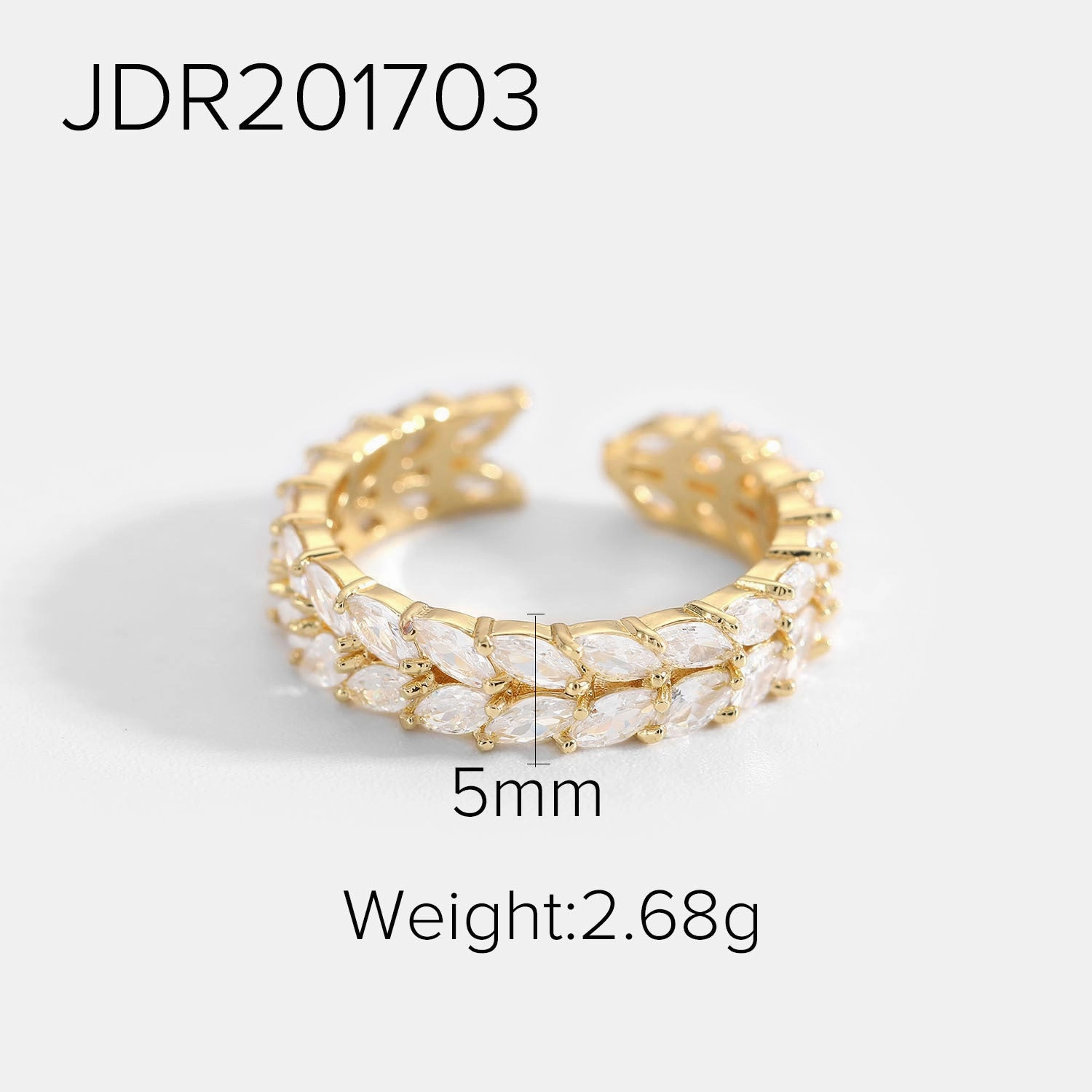 Wholesale 18K Gold Copper Inlaid Zirconium Open Fashion Retro Style Couple Ring Geometric Rings