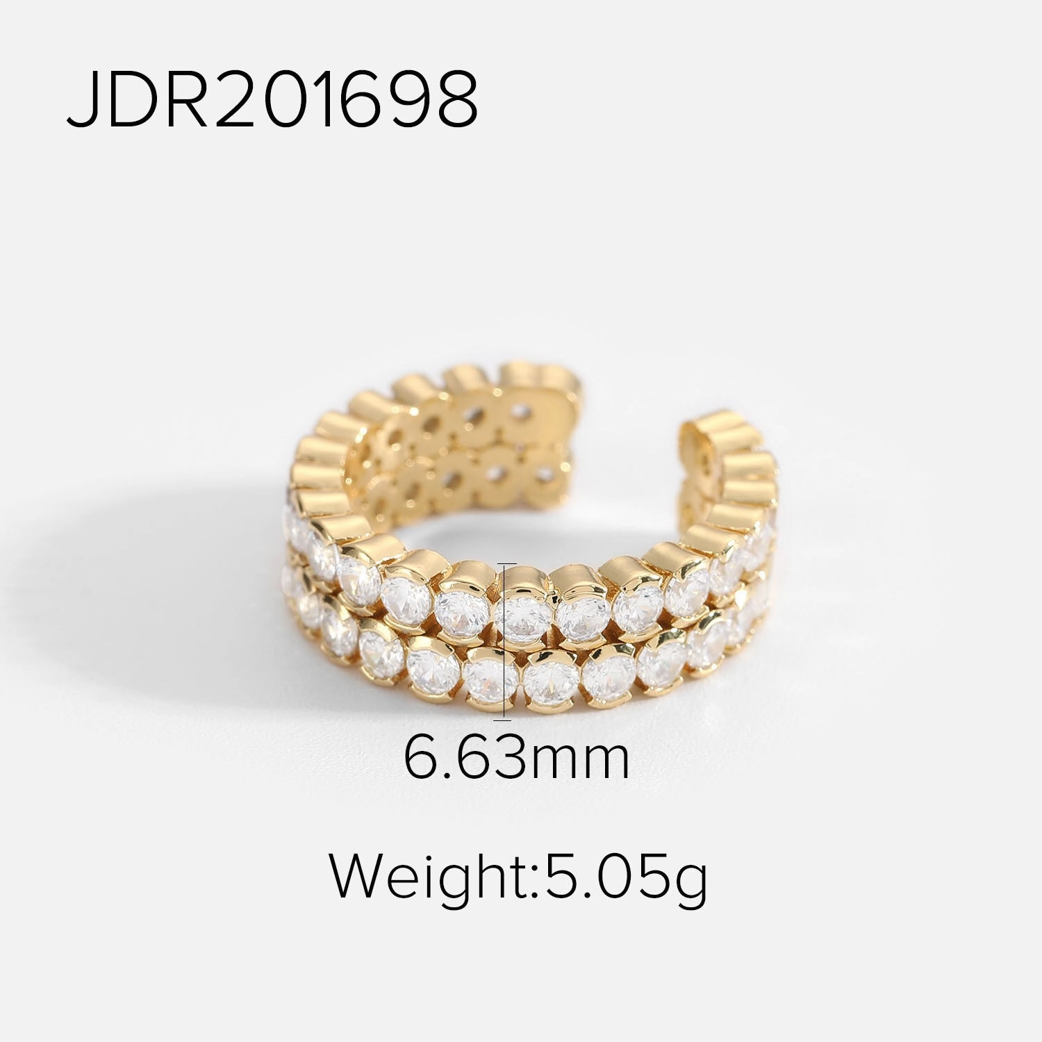 Wholesale 18K Gold Copper Inlaid Zirconium Open Fashion Retro Style Couple Ring Geometric Rings