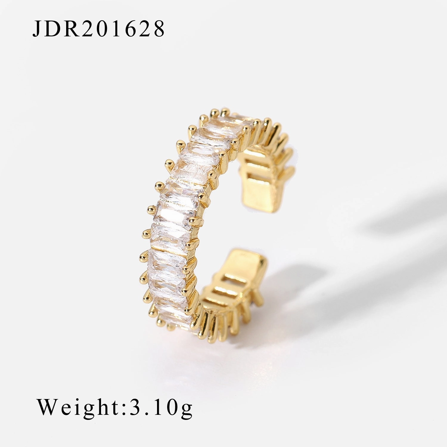 Wholesale 18K Gold Copper Inlaid Zirconium Open Fashion Retro Style Couple Ring Geometric Rings