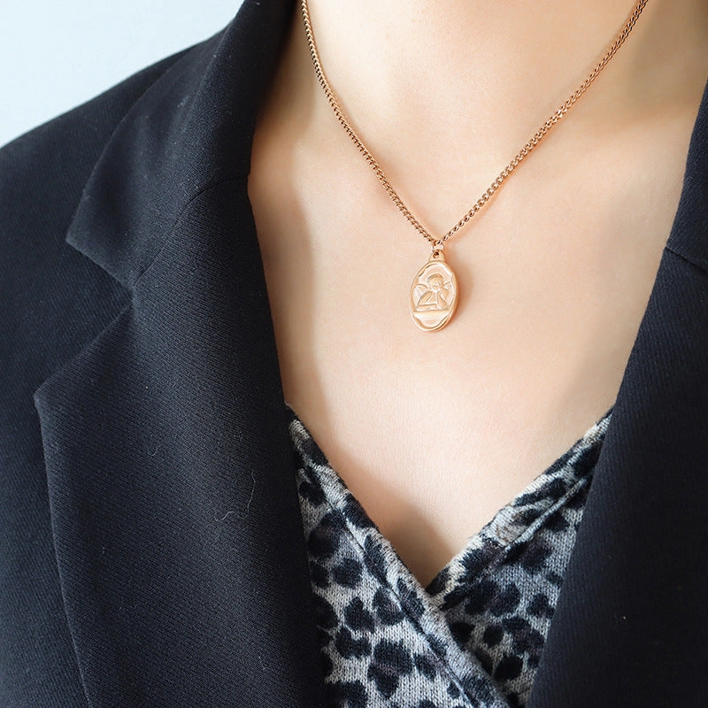 Wholesale 18K Gold Creative Titanium Steel Clavicle Chain Necklace