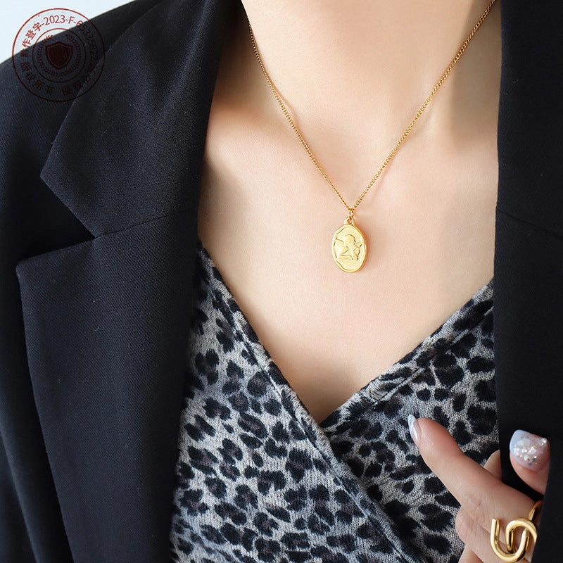 Wholesale 18K Gold Creative Titanium Steel Clavicle Chain Necklace