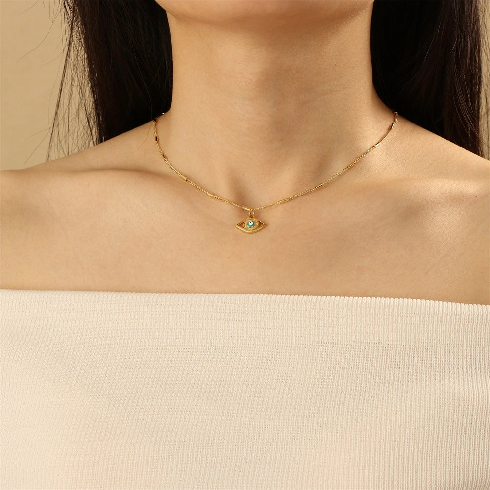 Wholesale 18K Gold Devil's Eye Oil Copper Necklace