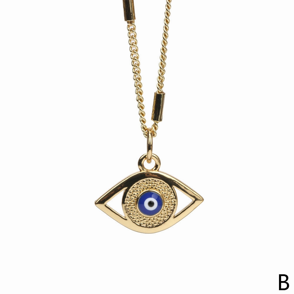 Wholesale 18K Gold Devil's Eye Oil Copper Necklace