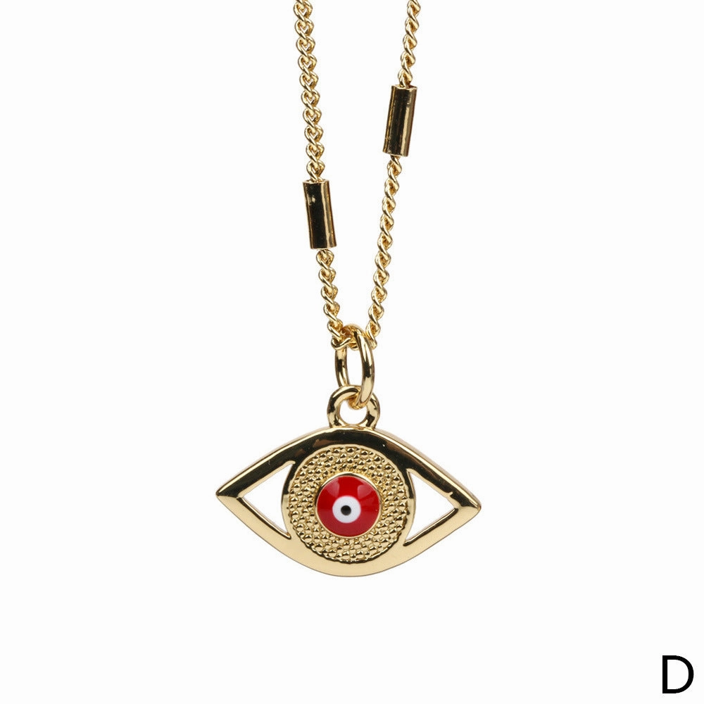 Wholesale 18K Gold Devil's Eye Oil Copper Necklace