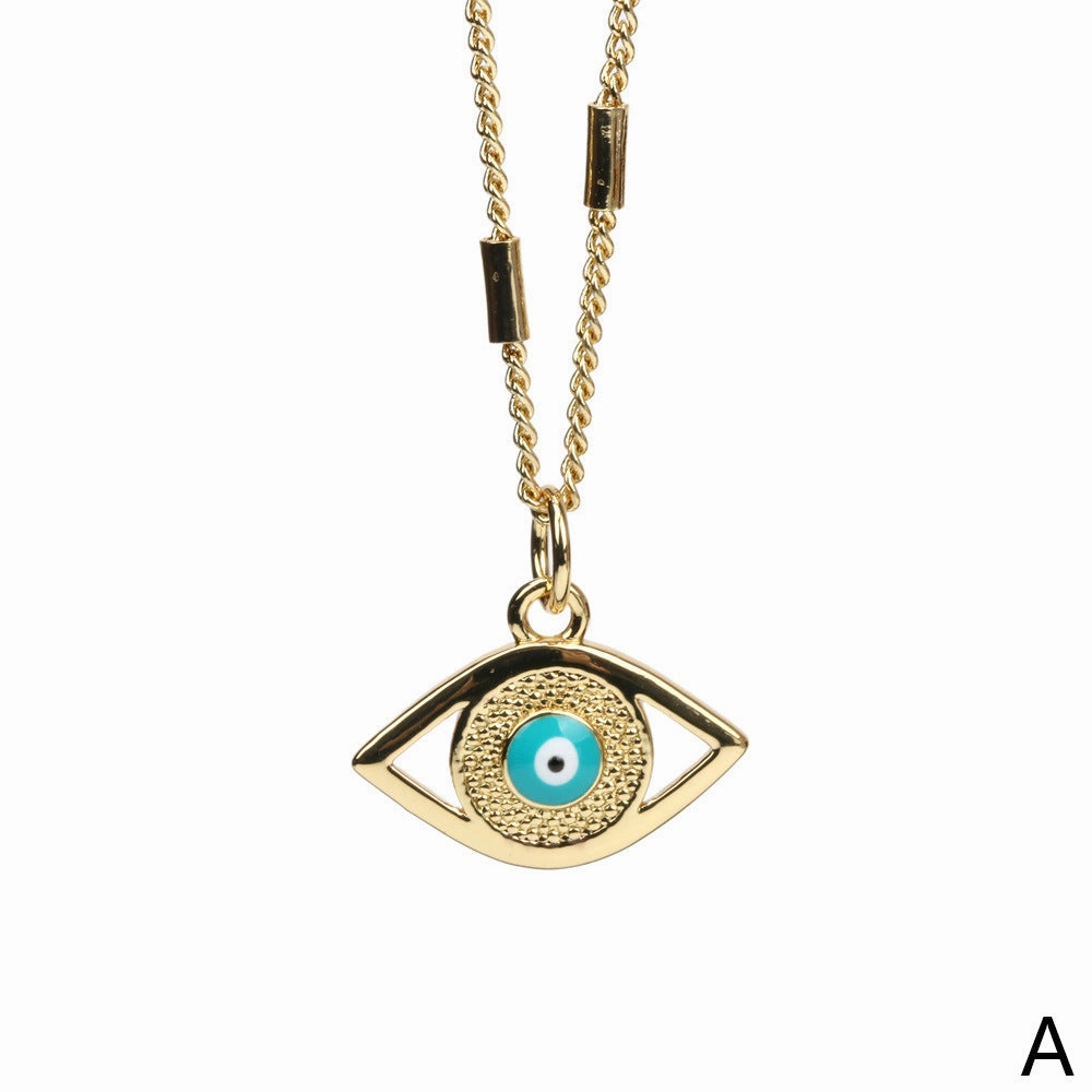 Wholesale 18K Gold Devil's Eye Oil Copper Necklace