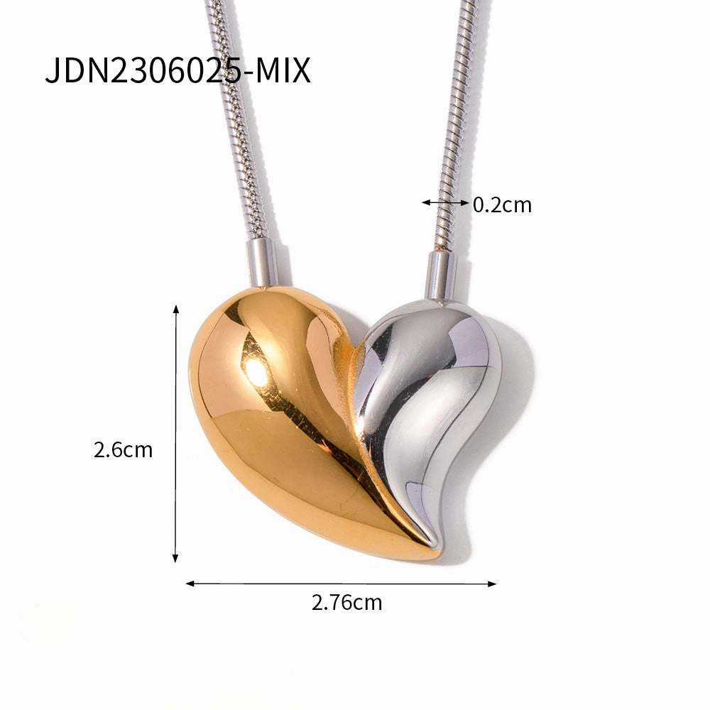 Wholesale 18K Gold Exaggerated Large Heart Shaped Stainless Steel Necklace