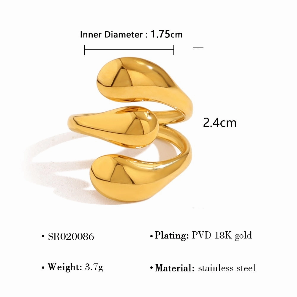 Wholesale 18K Gold Lava Mirror Open Ring