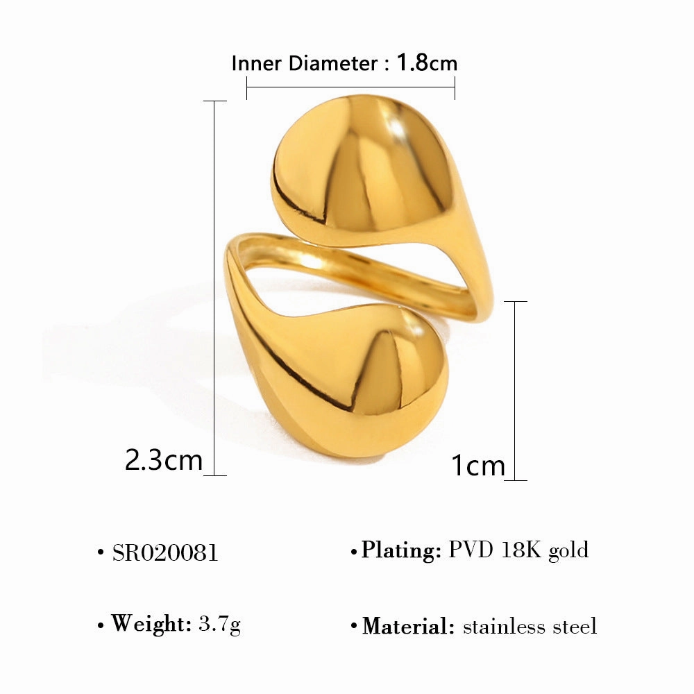 Wholesale 18K Gold Lava Mirror Open Ring