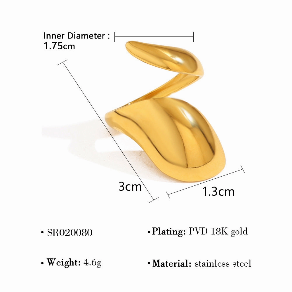 Wholesale 18K Gold Lava Mirror Open Ring