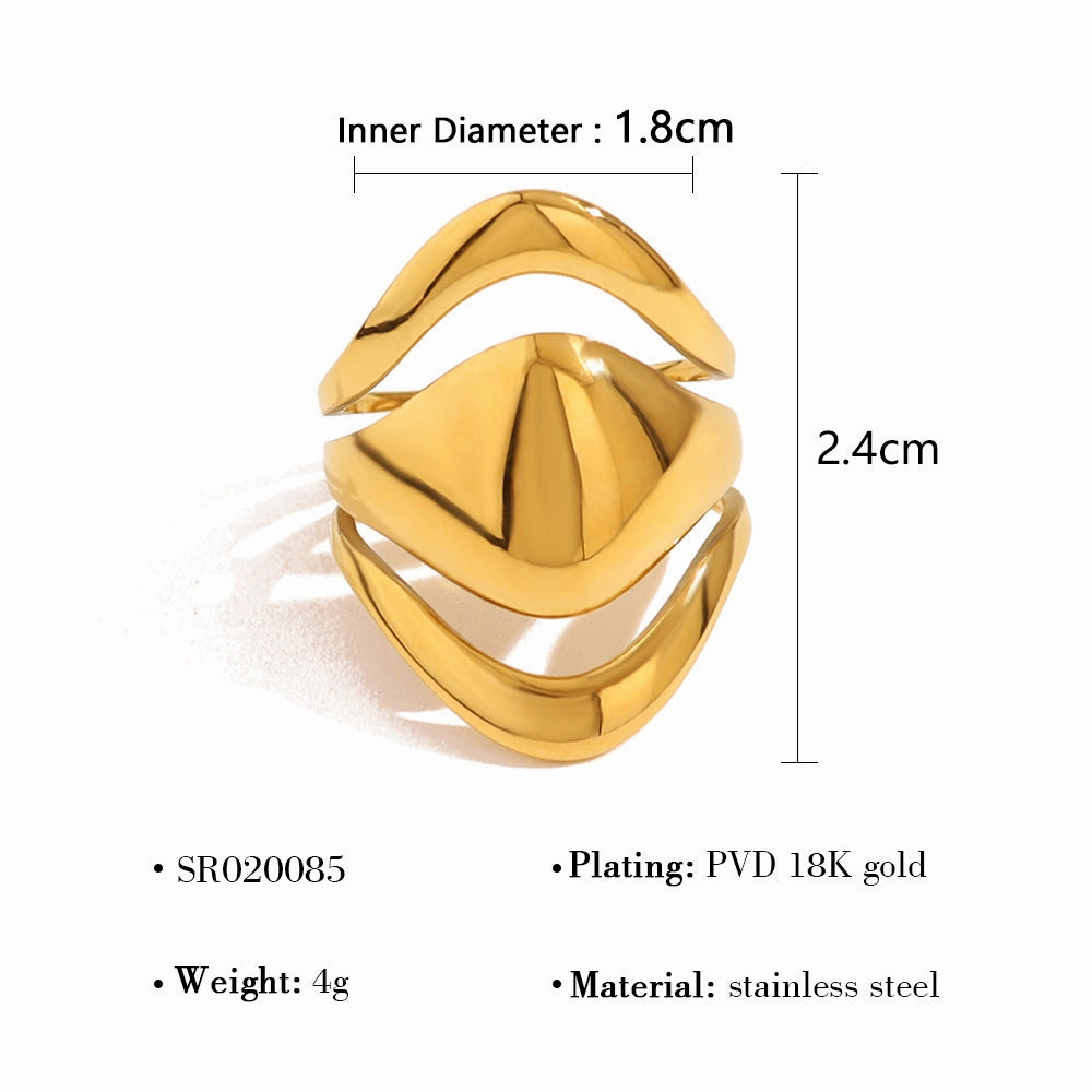 Wholesale 18K Gold Lava Mirror Open Ring