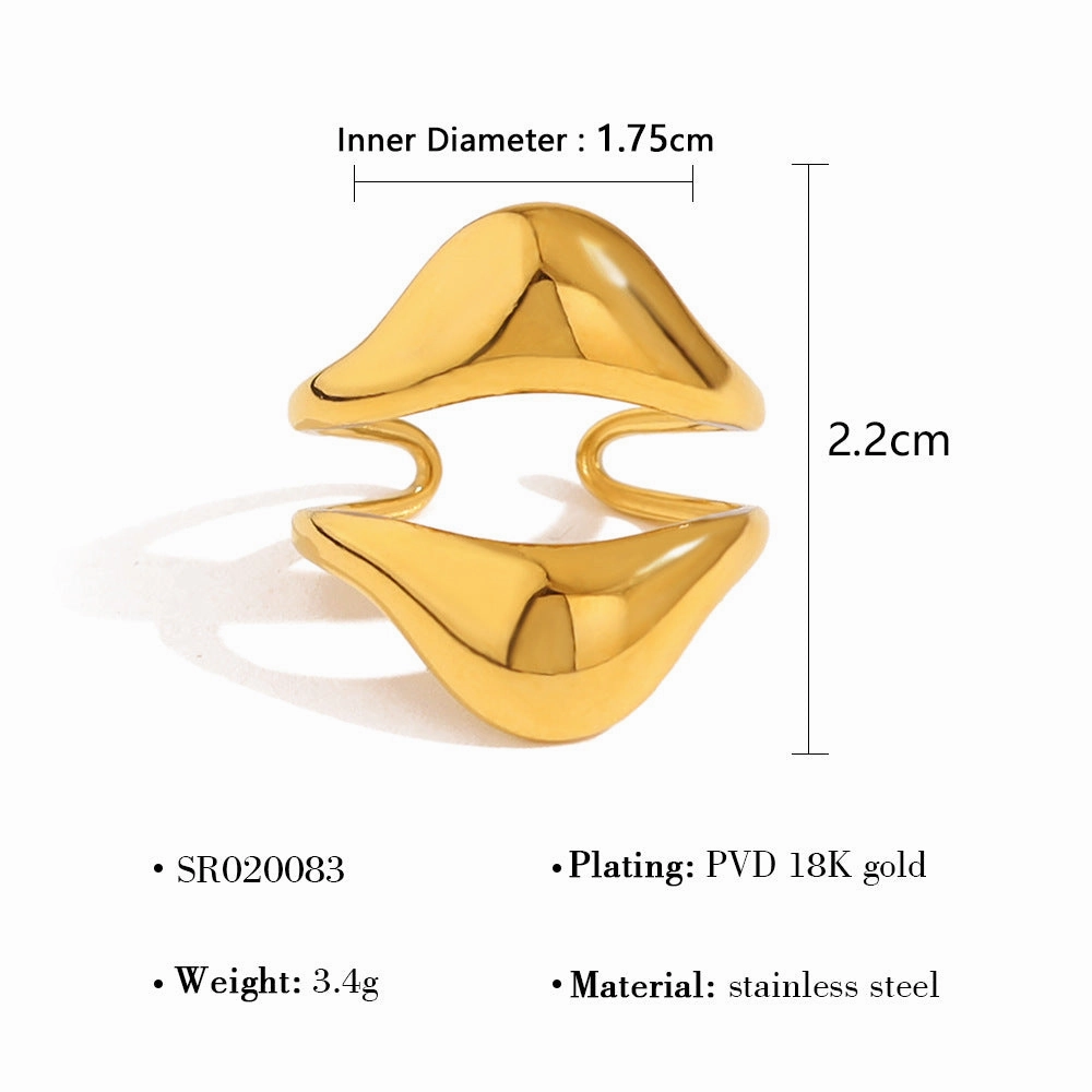Wholesale 18K Gold Lava Mirror Open Ring