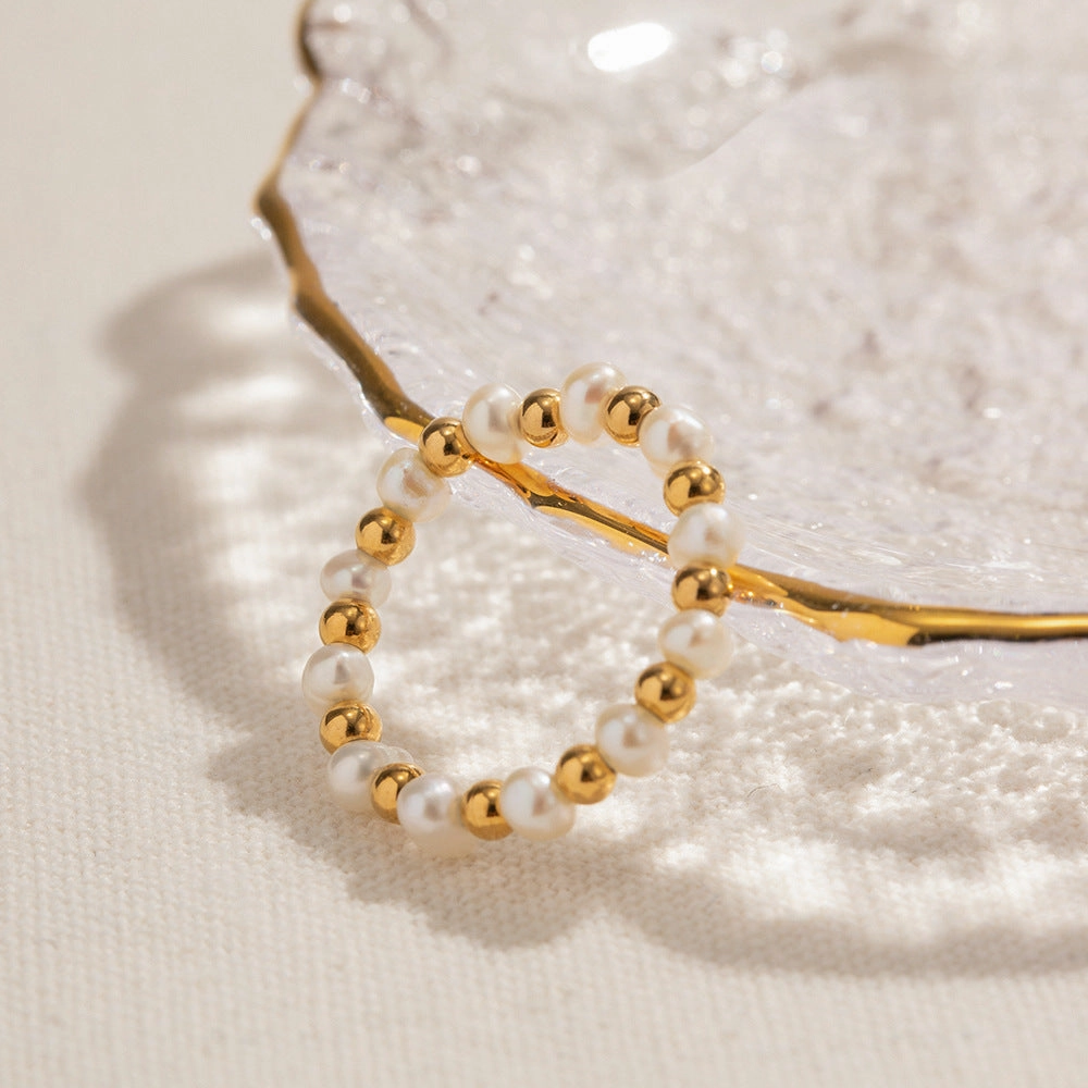 Wholesale 18K Gold Pearl Ball Ring