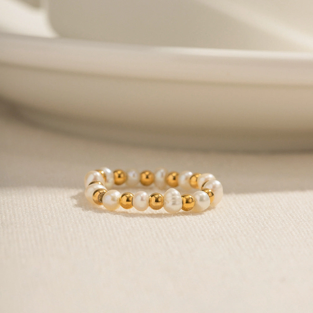 Wholesale 18K Gold Pearl Ball Ring