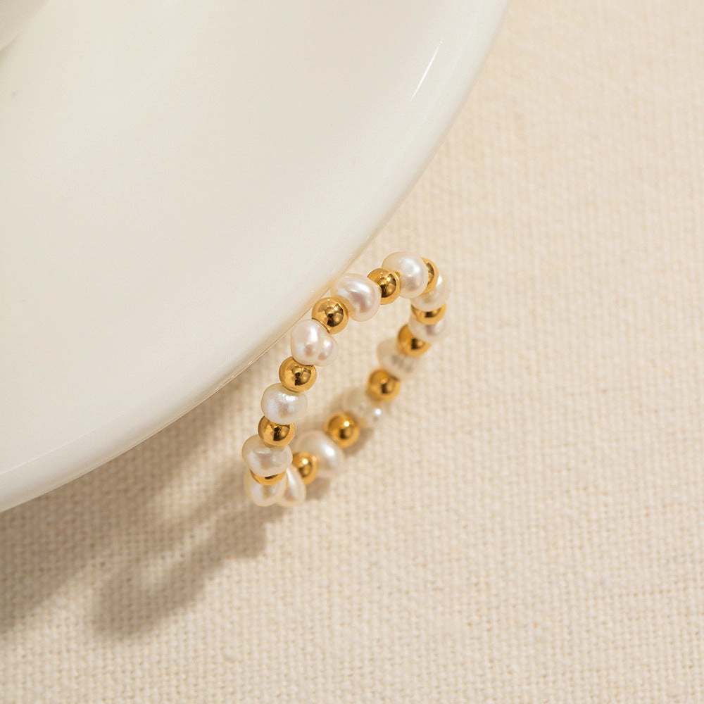Wholesale 18K Gold Pearl Ball Ring