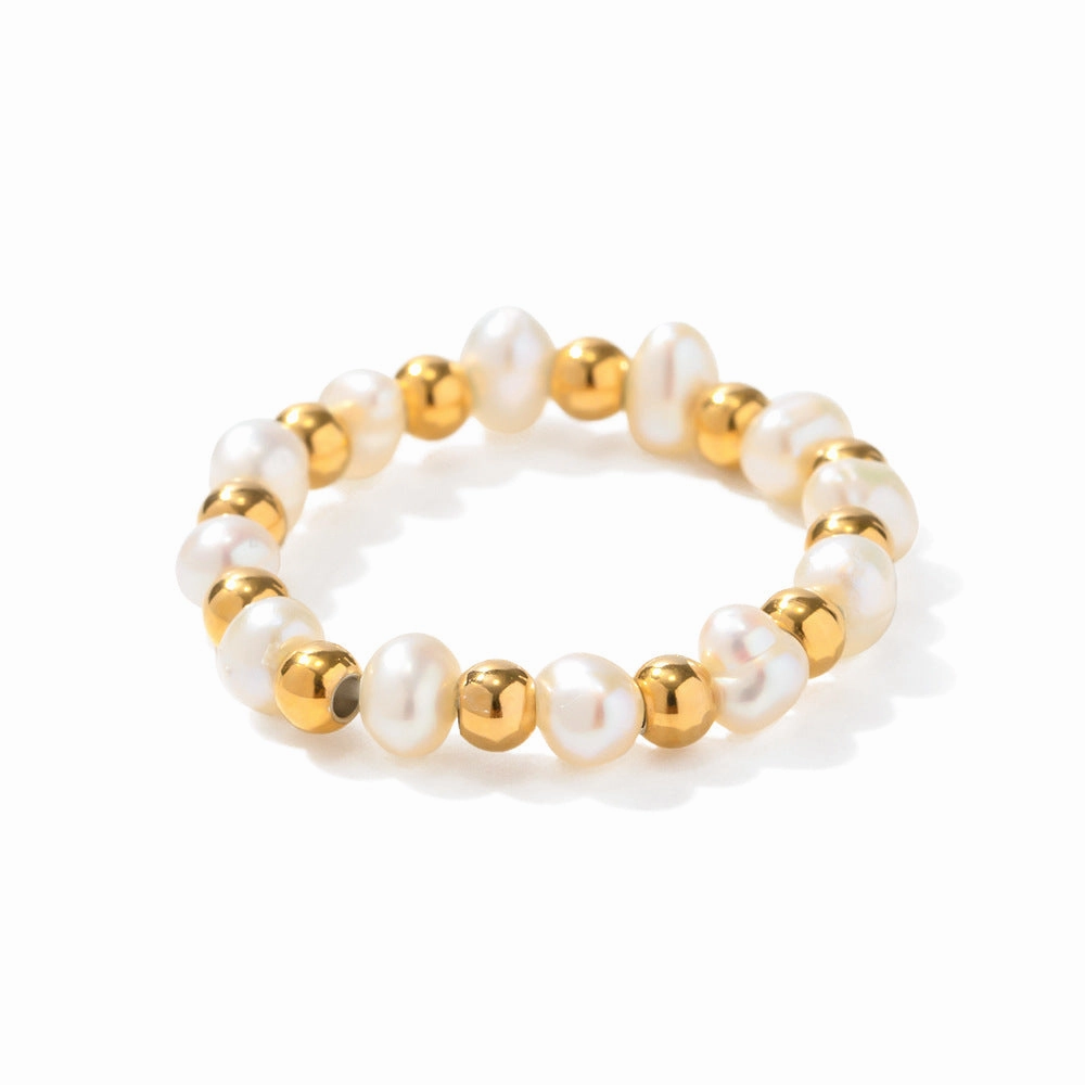 Wholesale 18K Gold Pearl Ball Ring