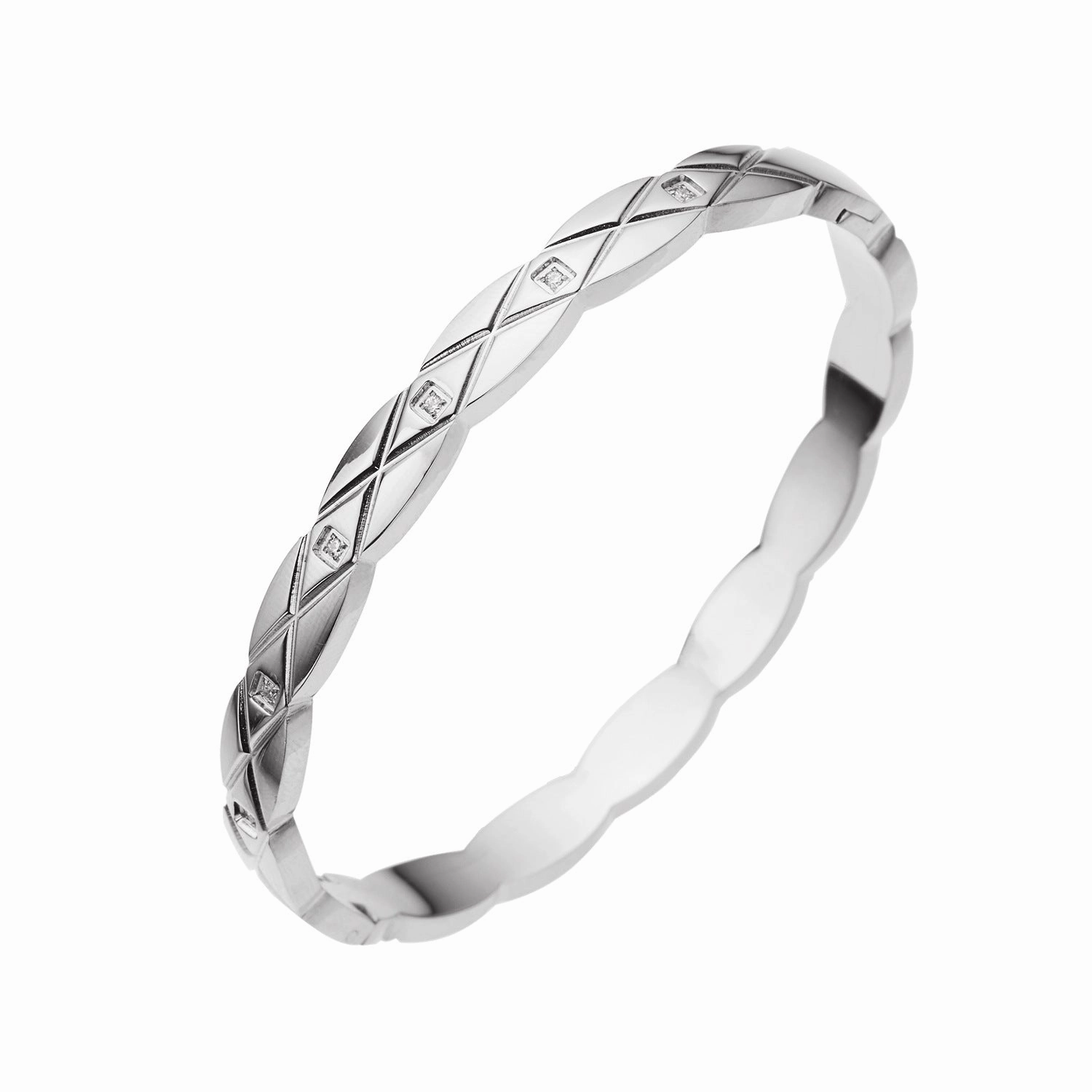 Wholesale 18K gold plated diamond retro stacked titanium steel bracelet