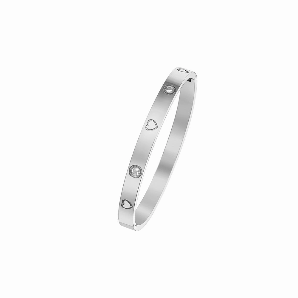 Wholesale 18K gold plated diamond retro stacked titanium steel bracelet