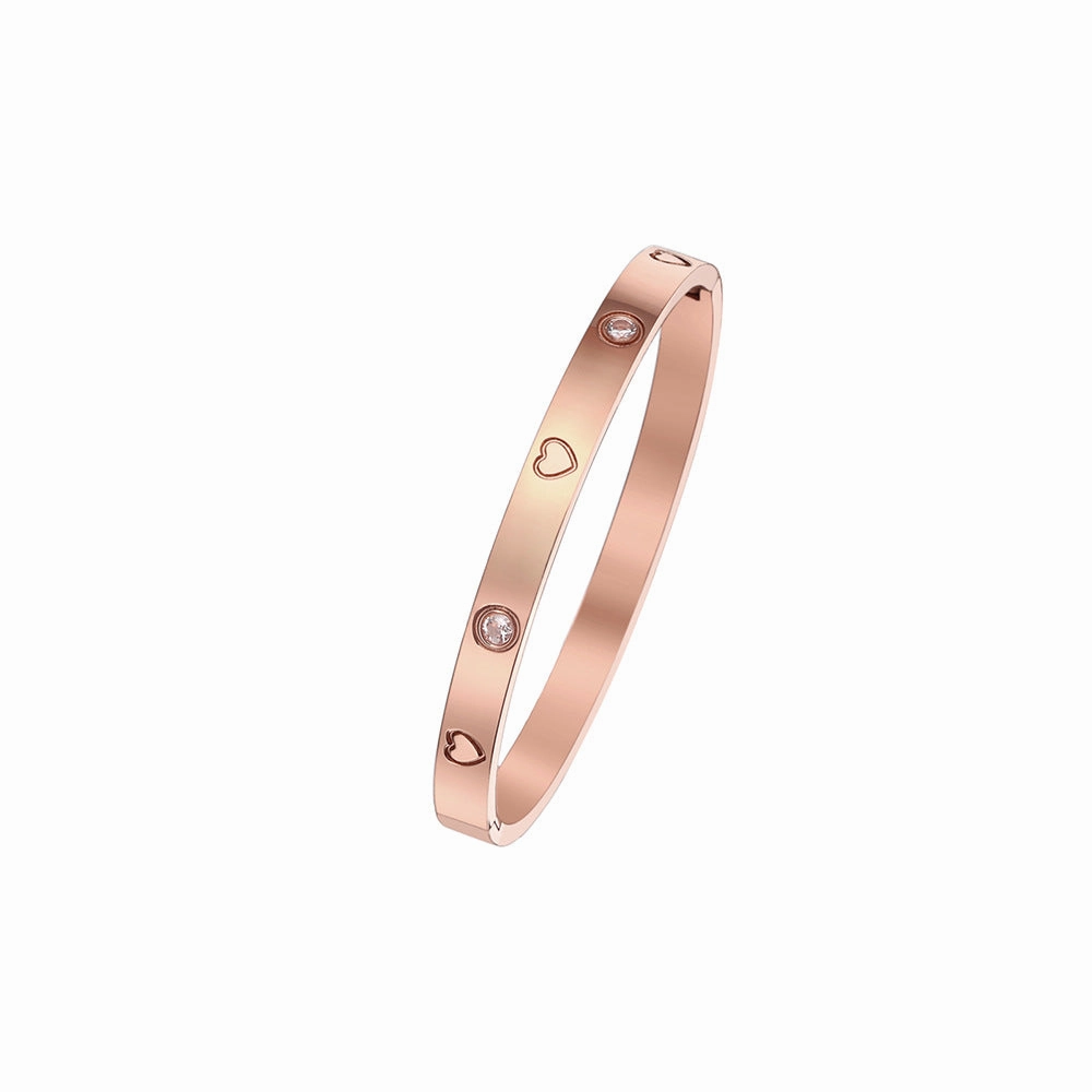 Wholesale 18K gold plated diamond retro stacked titanium steel bracelet