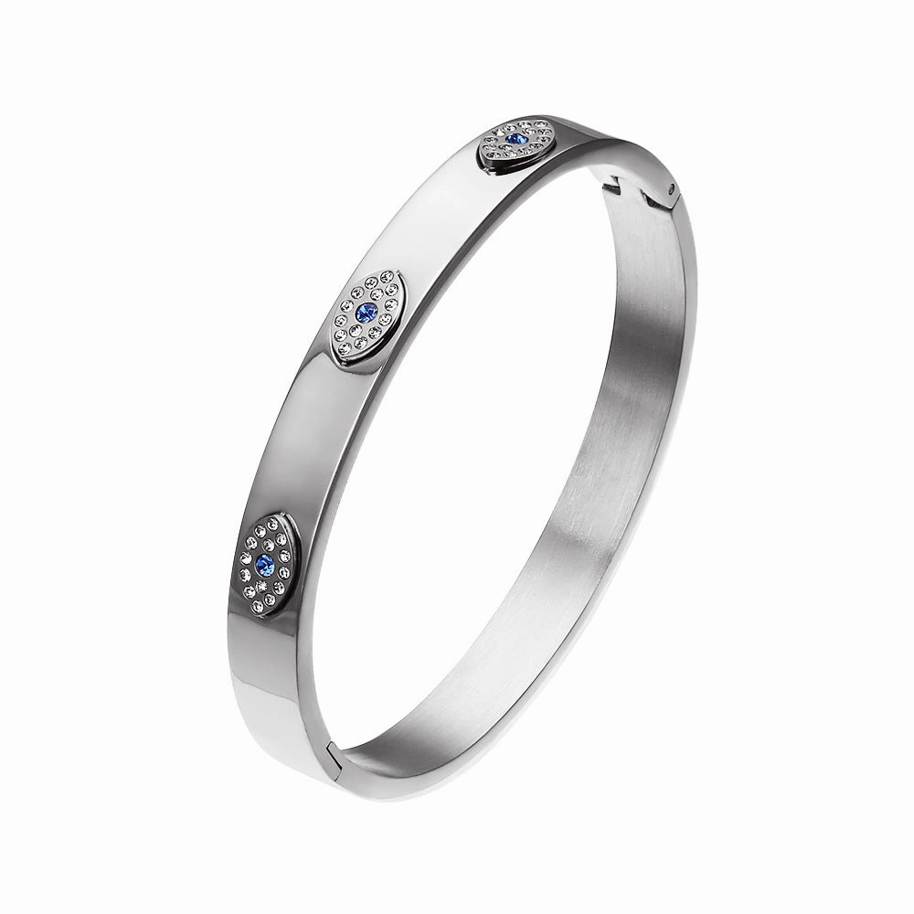 Wholesale 18K gold plated diamond retro stacked titanium steel bracelet