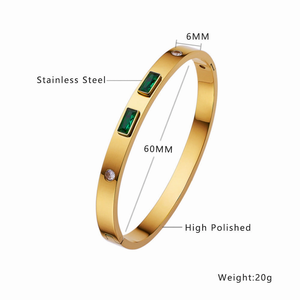 Wholesale 18K gold plated diamond retro stacked titanium steel bracelet