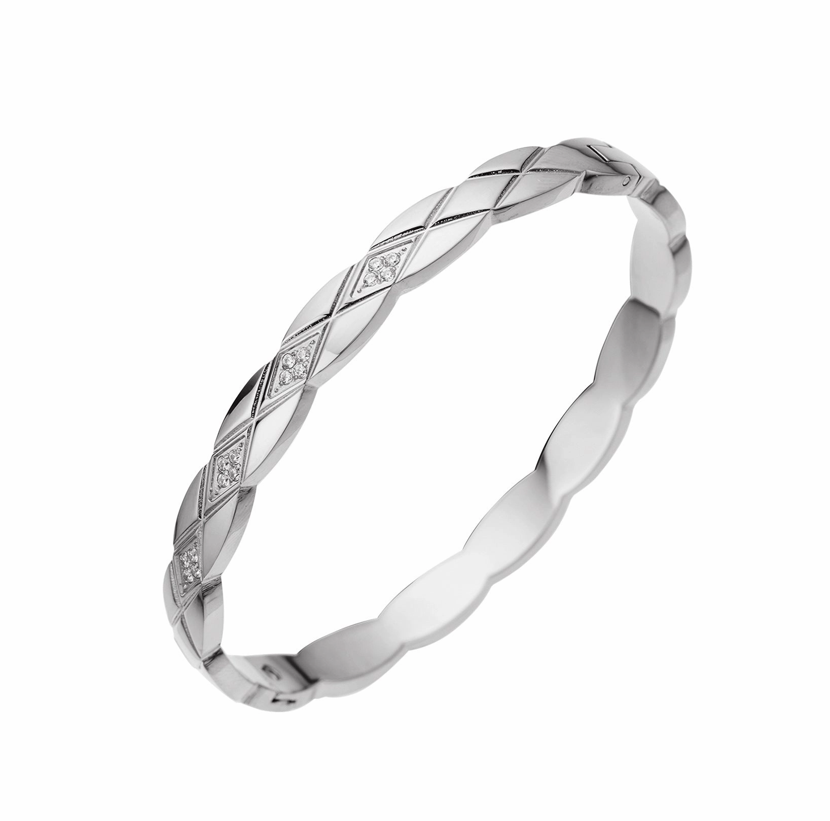 Wholesale 18K gold plated diamond retro stacked titanium steel bracelet