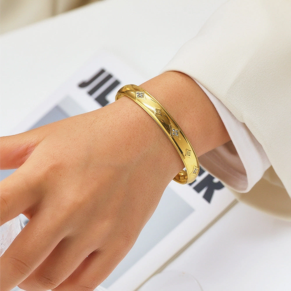 Wholesale 18k Gold Plated Diamond-shaped Adjustable Bracelet