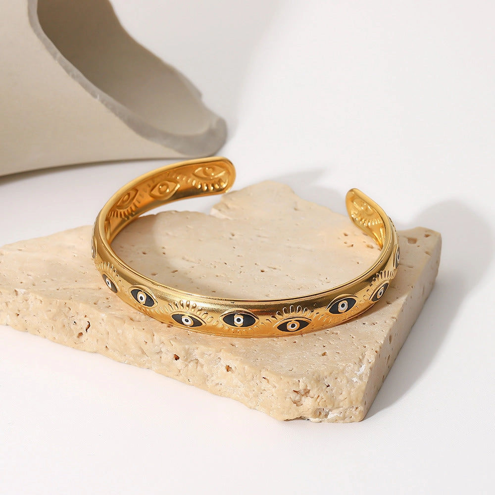 Wholesale 18k Gold-plated Open Stainless Steel Bracelets